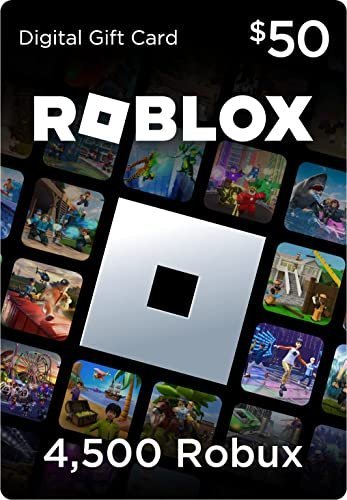 Roblox Digital $50 Gift Card  4,500 Robux Includes Exclusive Virtual Item Online Game Code