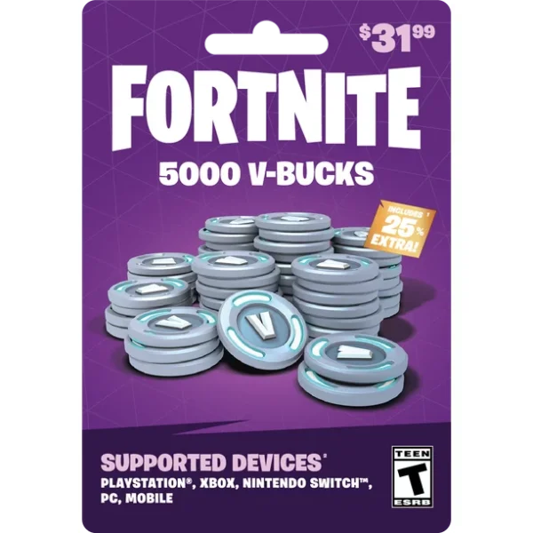 FORTNITE 5,000 VBUCKS GIFT CARD DIGITAL CODE